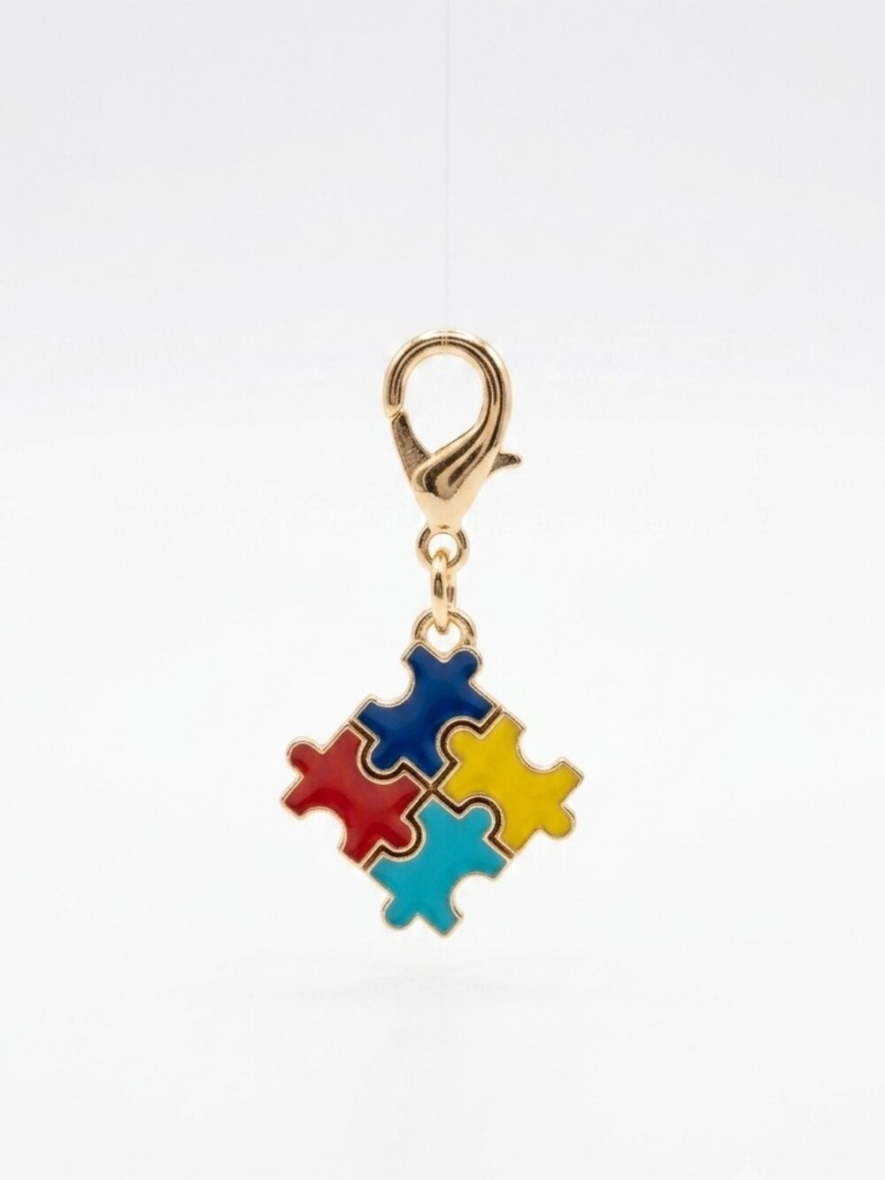Small Autism Awareness Puzzle Piece  Keychain NWT